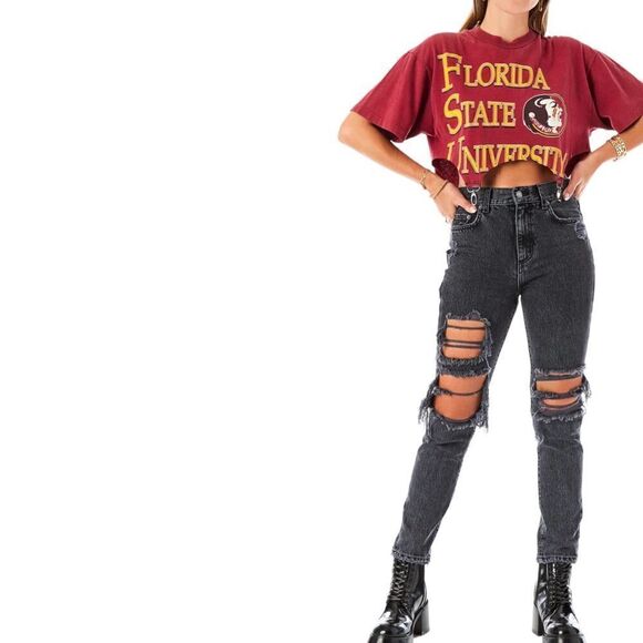 FURST OF A KIND Reworked VINTAGE Florida State University CLASP BOTTOM TEE - Picture 1 of 11
